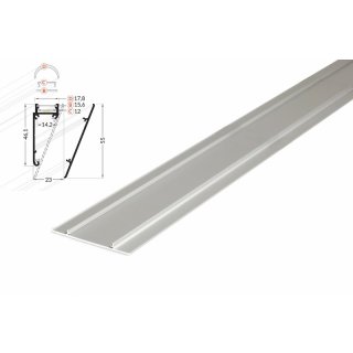 4 Meter LED Profil Wall 10mm -Frontblende Rohaluminium Serie M