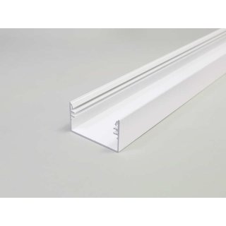 4 Meter LED Alu Profil Aufputz XL 50mm weiß lackiert ohne Abdeckung
