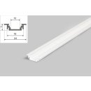 3 Meter LED Aluprofil Einbau Flach weiß lackiert ohne Abdeckung Serie M