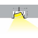 3 Meter LED Profil Einbau 15 Grad natureloxiert ohne Abdeckung 14mm Serie L