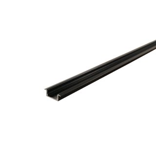 2 Meter Alu Profil Einbau Flach 12mm Serie Eco Plus schwarz