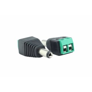 Hohlbuchsenstecker Adapter auf Schraubklemme 2 pol Männlich für Niedervoltspannung