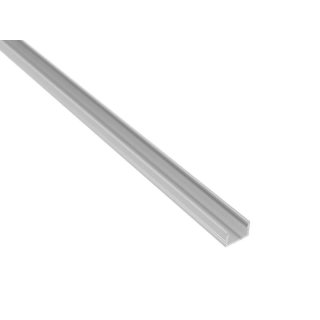 3 Meter LED Aufbauprofil Silber eloxiert 9mm ohne Abdeckung