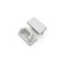 Endkappen 2er Set grau Aufputz flach 12mm Serie AVA
