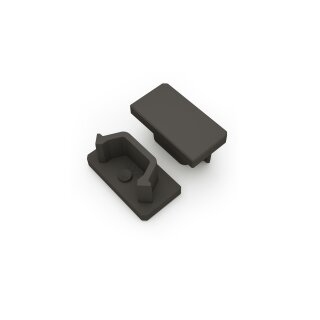 Endkappen 2er Set schwarz Aufputz flach 12mm Serie AVA