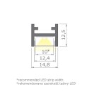3 Meter LED Aluleiste Aufputz MAG 12mm Silber Serie AVA