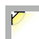 2 Meter LED Aluleiste Corner 45 Grad 21mm Serie Eco Plus Silber