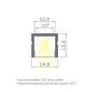 3 Meter LED Aluleiste Aufputz weiß 12mm Serie AVA