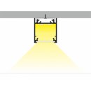2 Meter LED Profil Aufputz Tief weiss lackiert ohne Abdeckung 21mm Serie L