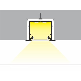2 Meter LED Profil Einbau Tief weiß lackiert ohne Abdeckung 21mm Serie L