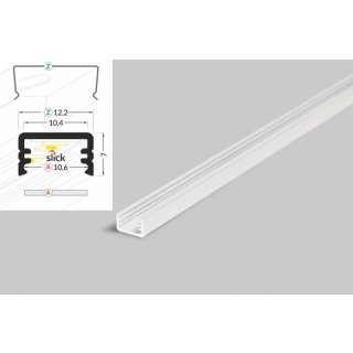 4 Meter LED Aluleiste Aufputz Mini 8mm Serie ECO weiß lackiert