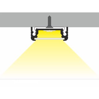 4 Meter LED Profil Aufputz Flach weiss lackiert ohne Abdeckung 14mm Serie L