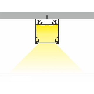 4 Meter LED Profil Aufputz Tief natureloxiert ohne Abdeckung 21mm Serie L