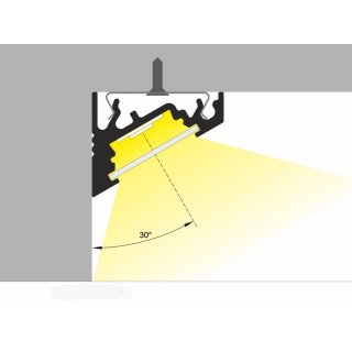 4 Meter LED Aluprofil Corner 30 Grad Weiss lackeriert ohne Abdeckung Serie M